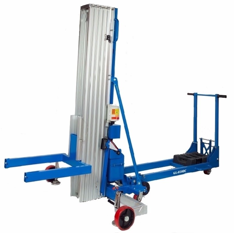 Glaslift GL 850 DC – Tragfähigkeit 300 kg, Hub 8700 mm mit Gegengestell