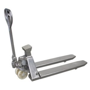 qteck Edelstahl-Wiegehubwagen WHW 2000V – Tragfähigkeit 2000 kg, Hubhöhe 200 mm
